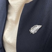 Brosa argint Feather DiAmanti KS0071-DIA